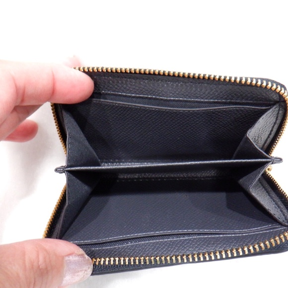 COACH Navy Zip Around Coin Case - Picture 5 of 9